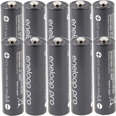 Afbeelding van 10 Panasonic eneloop pro Ni MH batterij, AA Mignon, 2500 mAh met extra krachtige prestaties en AccuCell AccuSafe