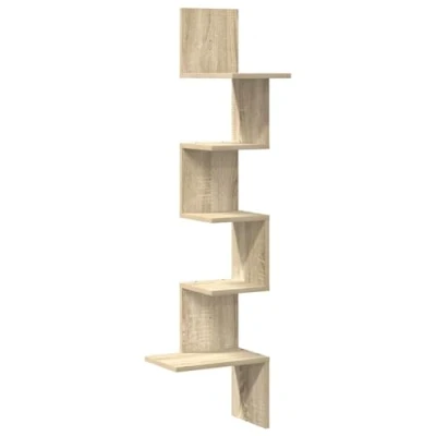Afbeelding van vidaXL Hoekwandschap 32x32x127,5 cm bewerkt hout sonoma eikenkleurig