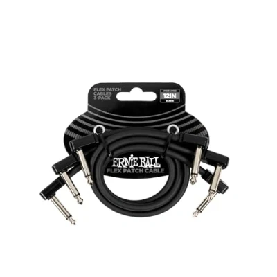 Afbeelding van Ernie Ball 3 stuks Flex aansluitkabel 30,5 cm zwart