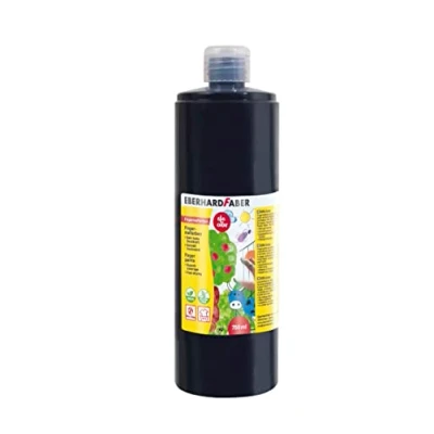 Afbeelding van Eberhard Faber 578999 EFA Color vingerverf in de fles, kleur zwart, inhoud 750 ml, sneldrogend en wasbaar, om te mengen voor creatief plezier