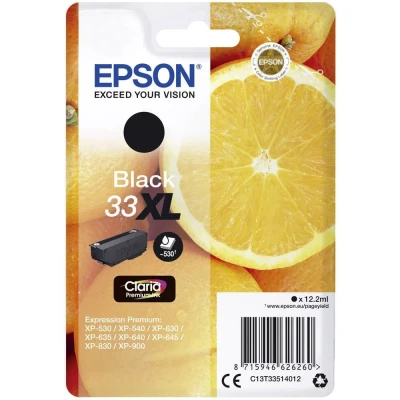 Afbeelding van Epson Inktcartridge 33xl, 530 Pagina&#039;s, Oem C13t33514012, Zwart