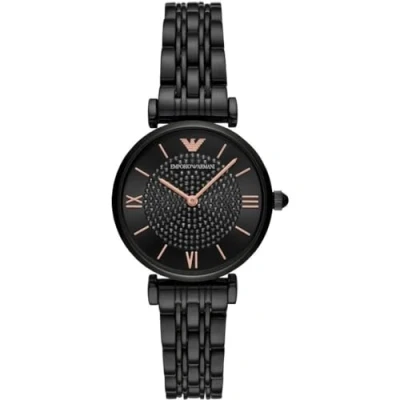 Afbeelding van Emporio Armani dames horloge met twee wijzers., zwart.