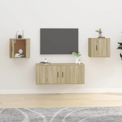 Afbeelding van Tv wandmeubels 2 st 40x34,5x40 cm sonoma eikenkleurig