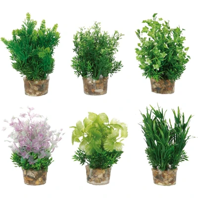 Afbeelding van Flamingo Aquarium plant plastic decoratie Willekeurig 6 x 13 cm