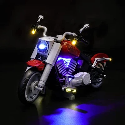 Afbeelding van GEAMENT Lichtset voor Harley Davidson Fat Boy LED verlichtingsset compatibel met Lego Creator Expert 10269 (blokmodel niet inbegrepen)