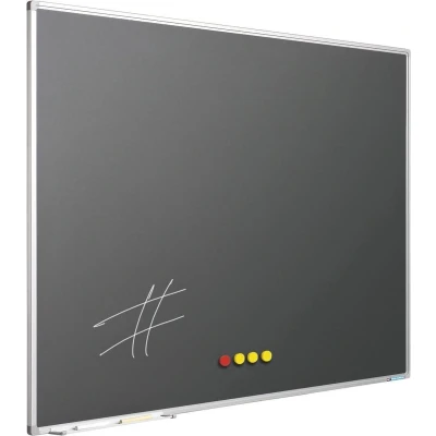 Afbeelding van Krijtbord Softline profiel 8mm, emailstaal grijs 100x150 cm