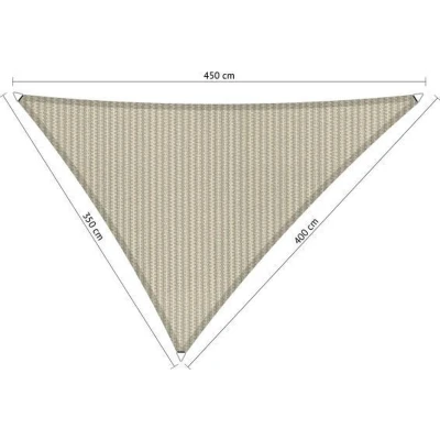 Afbeelding van Shadow Comfort® Ongelijkzijdige Driehoek Schaduwdoek UV Bestendig Zonnedoek 350 x 400 450 CM Sahara Sand