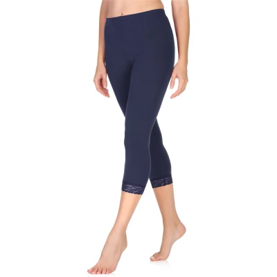 Afbeelding van Merry Style MS MS10 290 LE Dames Capri Leggings Sport Vrijetijdsbroek 3/4 Lengte met Kant Viscose Sporbroek Yogabroek Marineblauw L