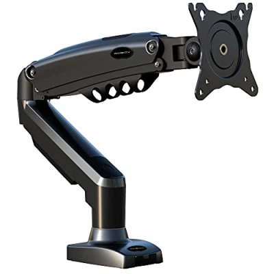 Afbeelding van Monitorsteun voor schermen van 19 32 inch, VESA 75 en 100 mm standaard met enkele arm Bureauklem, in hoogte verstelbaar kantelen, draaien, roteren, verhoogd laadvermogen 2 9 kg (MX200)