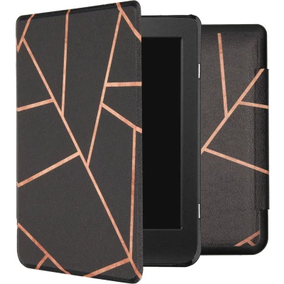 Afbeelding van Hoesje geschikt voor Kobo Nia iMoshion Design Slim Hard Case Bookcase Black Graphic