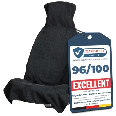 Afbeelding van Badstof autostoelbeschermer voor prestoelen Bestuurderstoelhoes van katoen handboek autostoelhoes sport, werk, zomer &amp; winter