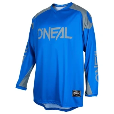 Afbeelding van O&#039;NEAL Enduro Motocross jersey, ademend materiaal, maximale bewegingsvrijheid, langere rug, matrix ridewear volwassenen, Blauw/Grijs