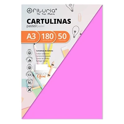 Afbeelding van 50 kaarten DIN A3 180 g roze