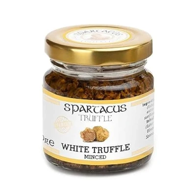 Afbeelding van Witte truffel SPARTACUS, munt, bewaard in extra natuurlijke olijfolie, de perfecte gourmet specerij voor pizza, nieuws, salade, kaartappelen (witte 40 g)