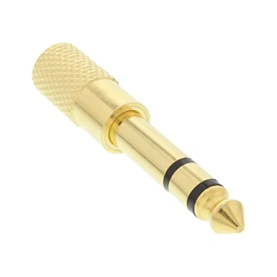 Image de Adaptateur audio InLine® 6.3mm mâle à 3.5mm femelle Stéréo métal doré