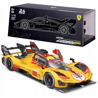 Afbeelding van Bburago FERRARI RACING 499P LE MANS HYPERCAR (2024) AF CORSE #83 Deluxe harde koffer schaal 1/18 ongelooflijk gedetailleerde spuitgieten replica raceauto model