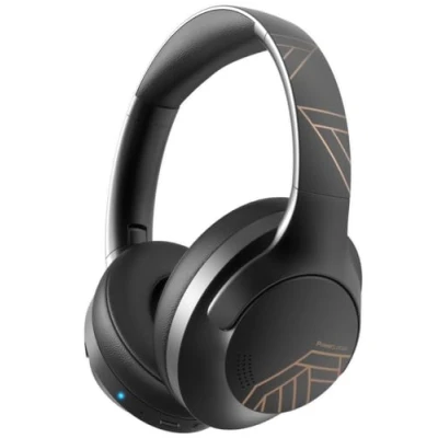 Afbeelding van PowerLocus Bluetooth on ear hoofdtelefoon, 50 uur speeltijd, draadloze 4 EQ modi, opvouwbare hifi stereo hoofdtelefoon met microfoon, lichte en bekabelde modus voor