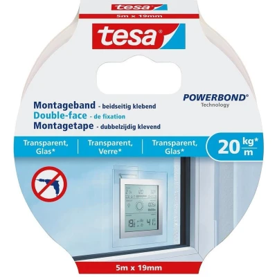 Afbeelding van tesa GLASS 77741 00000 00 Montagetape Powerbond Transparant (l x b) 5 m 19 mm 1 stuk(s)