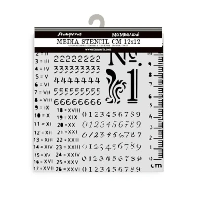 Afbeelding van Stamperia Numbers Pattern Thick Stencil 12x12cm (KSTDS22)