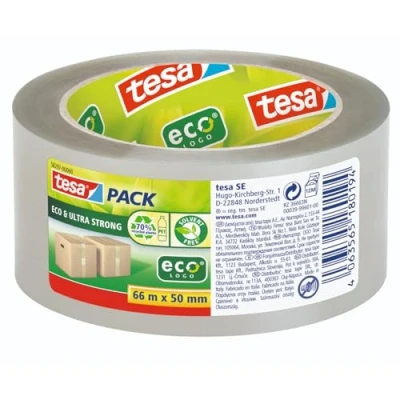 Afbeelding van Tesapack Eco &amp; Ultra Strong Ecologo, 50 Mm X 66 M, Transparant Verpakkingstape