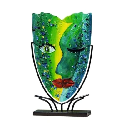 Afbeelding van Gilde Glasart Deco Vase Face &#039;Twinkle&#039;