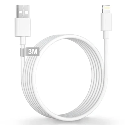 Afbeelding van iPhone 3 m kabel [MFi gecertificeerd], USB Lightning oplaadkabel lange snel opladen voor 14 13 12 11 Pro Max XS XR X 8 7 6 5 SE, iPad,