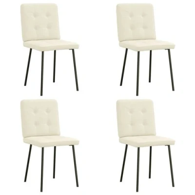Image de vidaXL Chaises à manger lot de 4 Crème Velours3315166
