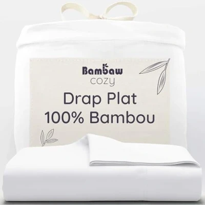 Afbeelding van Bamboe laken 240cm x 290 Wit Bovenlaken 2 Persoons Ultrazacht plat Luxe Beddengoed Hypoallergeen lakens Puur Viscose Rayon Ultra ademende Stof Bambaw