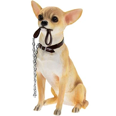 Afbeelding van Lesser &amp; Pavey Sitting Walkies Chihuahua goud en wit, 19 cm hoog