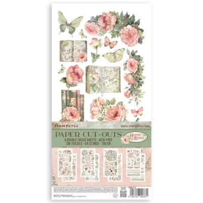 Afbeelding van Stamperia House of Roses 6x12 Inch Paper Cut outs (4pcs) (SBBCT11)