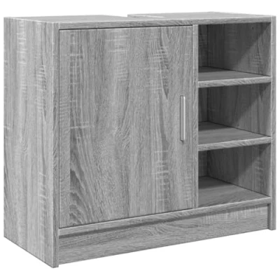 Afbeelding van Wastafelkast 63x29x55 cm bewerkt hout grijs sonoma eikenkleurig