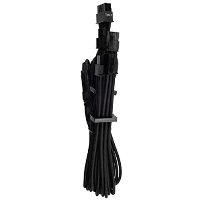 Image de CORSAIR Premium individually sleeved (Type 4, Generation 4) Câble d&#039;alimentation Alimentation PCIe de 8 broches (F) verrouillé pour (6+2) 65 cm noir (pack 2)