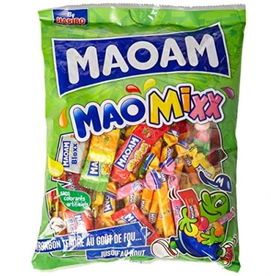 Image de HARIBO MAOAM MaoMixx Assortiment De Bonbons Stripes, Sour Bloxx, Pinballs, JoyStixx &amp; Happy Fruttis Sans Colorants Artificiels Sachet 1 kg