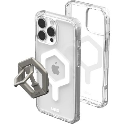 Afbeelding van Urban Armor Gear Bundle Backcover Apple iPhone 16 Pro Max Ice, Transparant, Wit, Titaan MagSafe compatible
