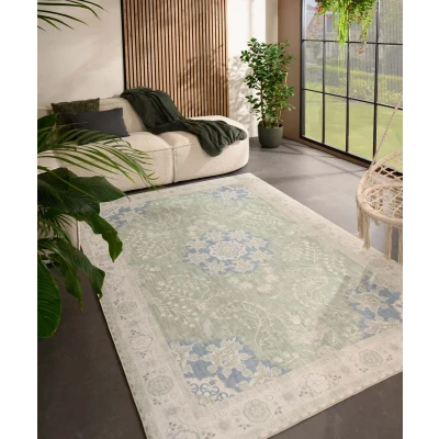 Afbeelding van Vintage Buitenkleed Valenca Luna Saliegroen 80x150 Cm