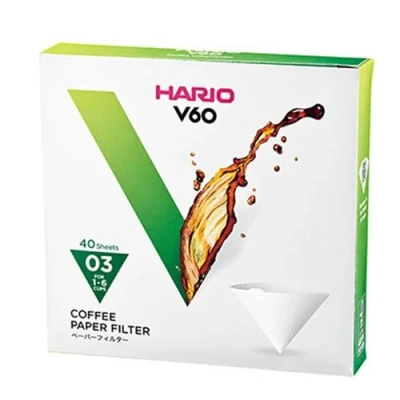 Image de Hario VCF 01100M Lot de 100 filtres à café en Papier, Blanc, Size 03 40pcs