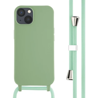 Afbeelding van iMoshion hoesje met koord Geschikt voor iPhone 13 Siliconen Groen