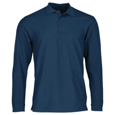 Afbeelding van Fruit of the Loom Premium poloshirt met lange mouwen voor heren (1 stuk), Navy Blauw