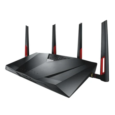 Afbeelding van ASUS DSL AC88U draadloze router Dual band (2.4 GHz / 5 GHz) Gigabit Ethernet Zwart, Rood