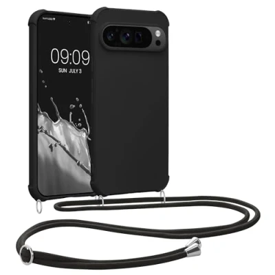 Afbeelding van kwmobile telefoonhoesjegeschikt voor Google Pixel 9 / Pro Hoesje van siliconen met telefoonkoord In zwart