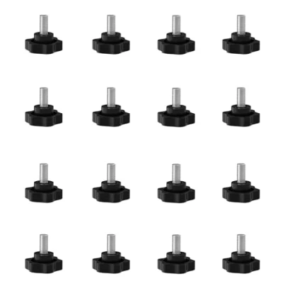 Afbeelding van SHULLIN Set van 16 sterkopschroeven M5 kartelschroeven stergreepschroeven schroefdraad klemknop voor machine en industriële uitrusting x 12 mm