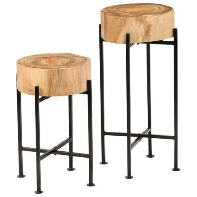 Image de vidaXL Ensemble de tables d&#039;appoint 2 pcs Bois d&#039;acacia massif