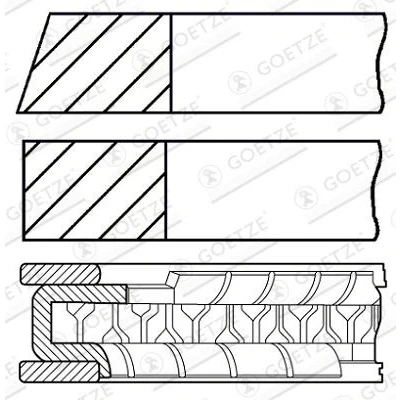 Afbeelding van GOETZE ENGINE 08 443900 00 Zuigerveer 71 VOLKSWAGEN: GOLF 6, Polo V Hatchback, Caddy 3, SKODA: Fabia 2, AUDI: A1 Sportback