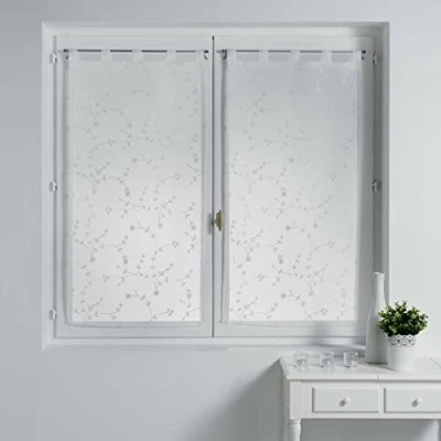 Afbeelding van Een paar rechte loops, 2 x 60 90 cm, zandborduurwerk, kleine bloem, wit