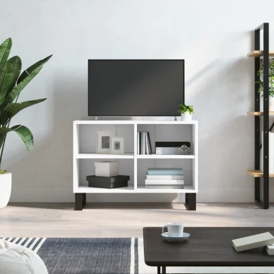Afbeelding van Tv meubel 69,5x30x50 cm bewerkt hout wit