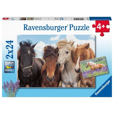 Afbeelding van Ravensburger puzzel Paardenliefde 2 x 24 stukjes kinderpuzzel