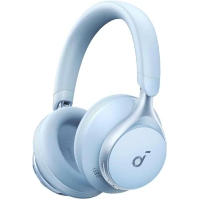 Afbeelding van soundcore by Anker, Space One, draadloze hoofdtelefoon, actieve ruisonderdrukking, 2 keer sterkere stemvermindering, 40 uur afspelen, app, audio met hoge resolutie, Bluetooth 5.3 (hemelsblauw)