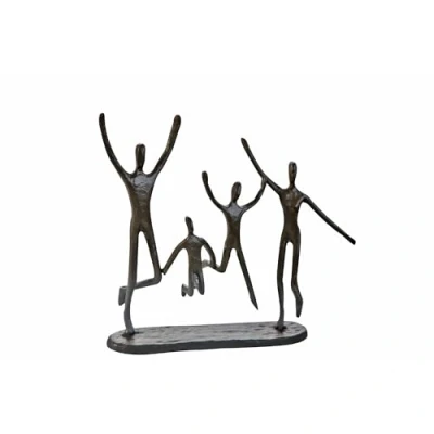 Afbeelding van Casablanca Designsculptuur, Jumping, gietijzer, bruin, hoogte 20 cm, breedte 22 familie, vrienden