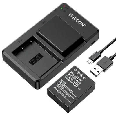 Afbeelding van NP W126S W126 reservebatterij (2 pakketten) en dubbele intelligente led USB oplader voor Fujifilm Fuji FinePix HS30EXR HS35EXR HS50EXR X A1 meer camera&#039;s