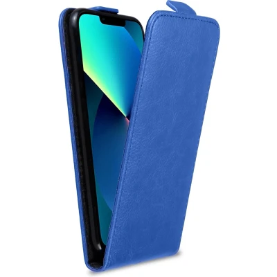 Afbeelding van Cadorabo Hoesje geschikt voor Apple iPhone 13 MINI in BRILJANT BLAUW Beschermhoes Case Cover flip design, gemaakt van glad kunstleder